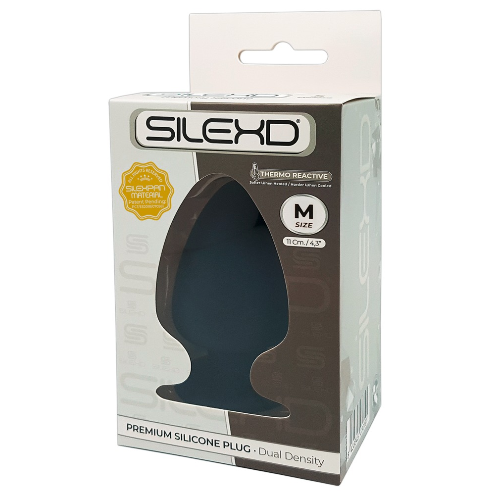Анальная пробка конической формы SILEXD Thermo Reactive черная, Medium