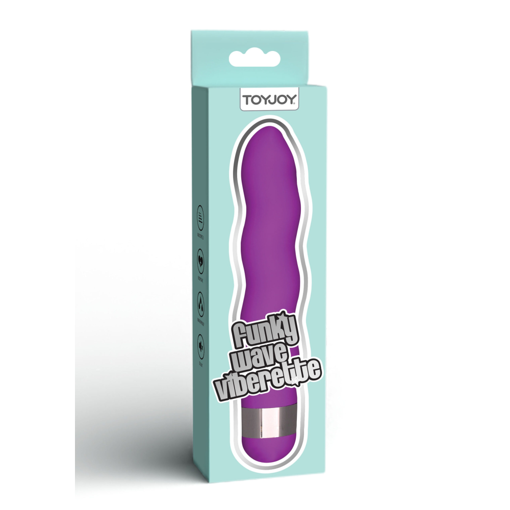 Вибратор многоскоростной Toy Joy Funky Wave Viberette волнообразной формы, цвет фуксия