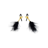 Зажимы для сосков Virgite Nipple Clamps с перьями, золотисто-черные