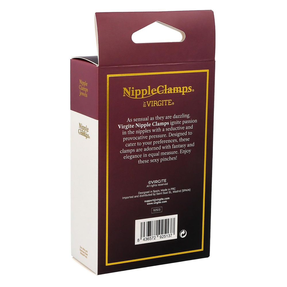 Зажимы для сосков Virgite Nipple Clamps с перьями, золотисто-черные
