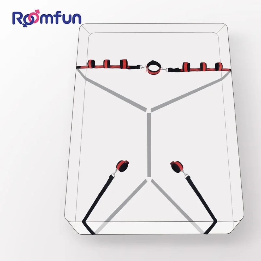 Система фиксации для кровати Roomfun Bedroom Bondage красно-чёрная