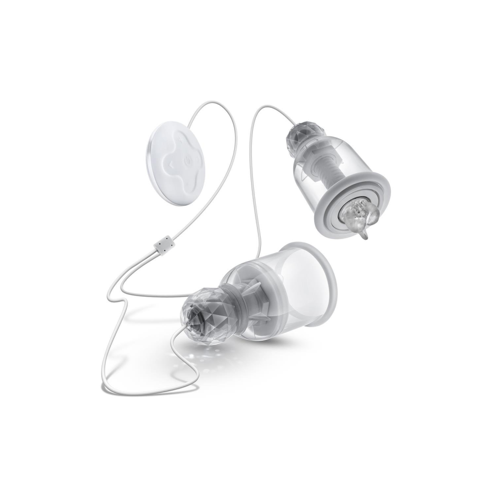 Вакуумные помпы для сосков Blush Temptasia Titilator с массажерами, прозрачные