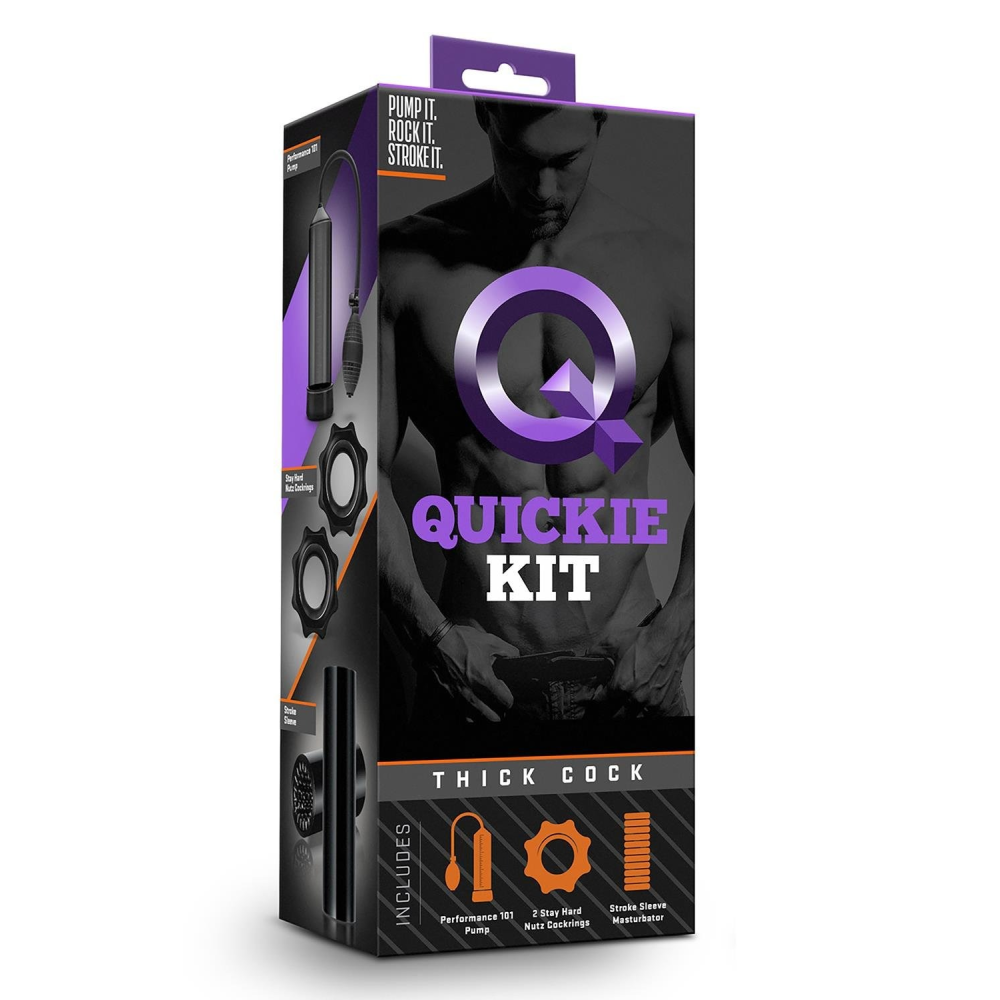 Набор для стимуляции и накачивания пениса Blush Quickie Kit черный