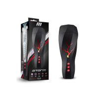 Мастурбатор с вакуумным эффектом Blush M For Men Storm в черной колбе