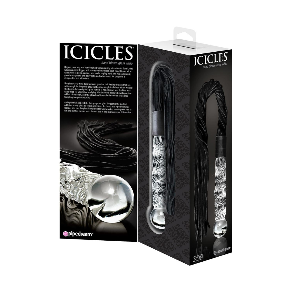 Фаллоимитатор-кнут Pipedream Icicles No 38 стекло и замш, 17 см