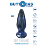 Стеклянная анальная пробка с вибрацией ToyJoy Buttocks конической формы, синяя