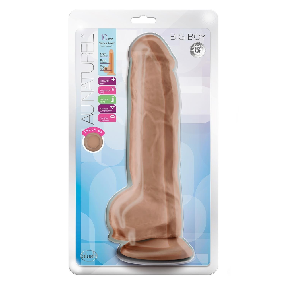 Фаллоимитатор гигант из киберкожи Blush Au Naturel с мошонкой на присоске