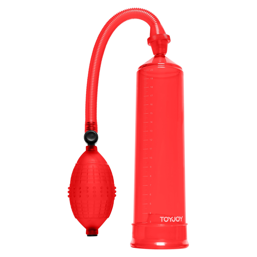 Вакуумная помпа для члена Toy Joy Power Pump механическая, красная