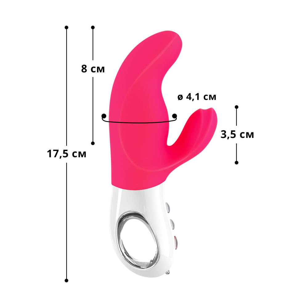 Вибратор-кролик Fun Factory MISS BI pink/white, 2 независимых мотора, диаметр 4,2 см