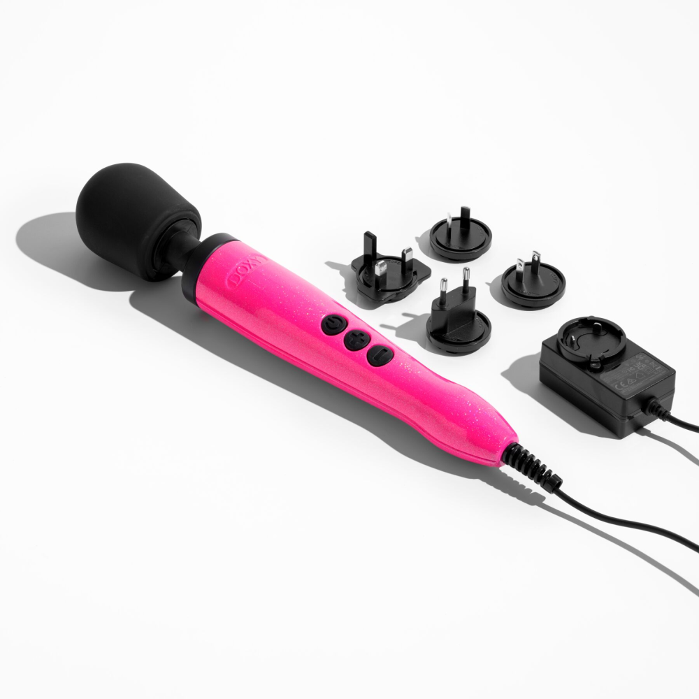 Вибромассажер DOXY Die Cast Massager Hot Pink, очень мощный, питание 220В, металлический корпус