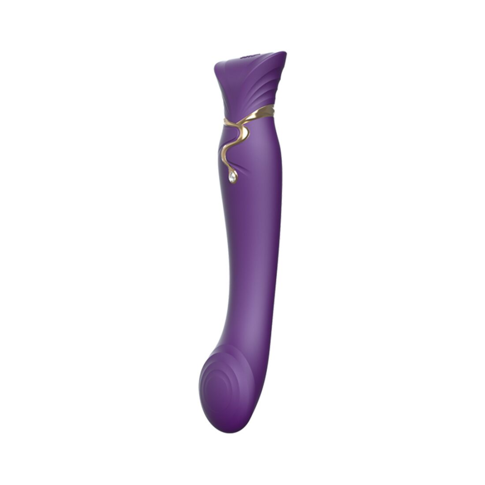 Смартвибратор Zalo — Queen Twilight Purple, пульсирующая жемчужина, кристалл Swarovski