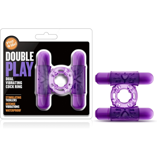Эрекционное виброкольцо Blush DOUBLE PLAY фиолетовое