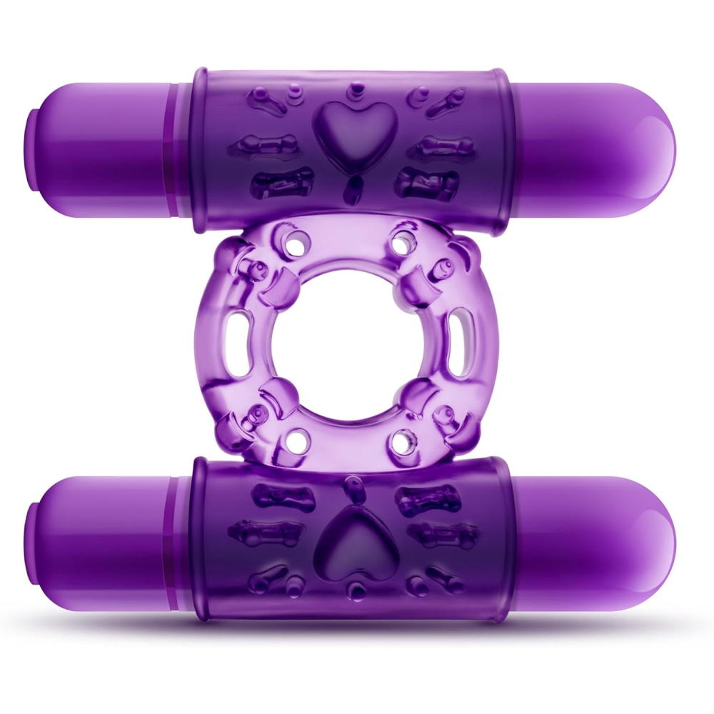 Эрекционное виброкольцо Blush DOUBLE PLAY фиолетовое