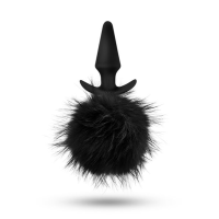 Анальная пробка с помпоном POM PLUGS BLACK