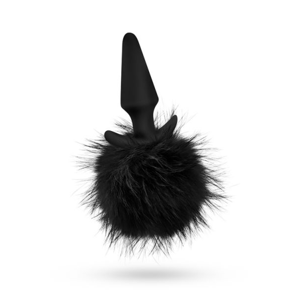 Анальная пробка с помпоном POM PLUGS BLACK
