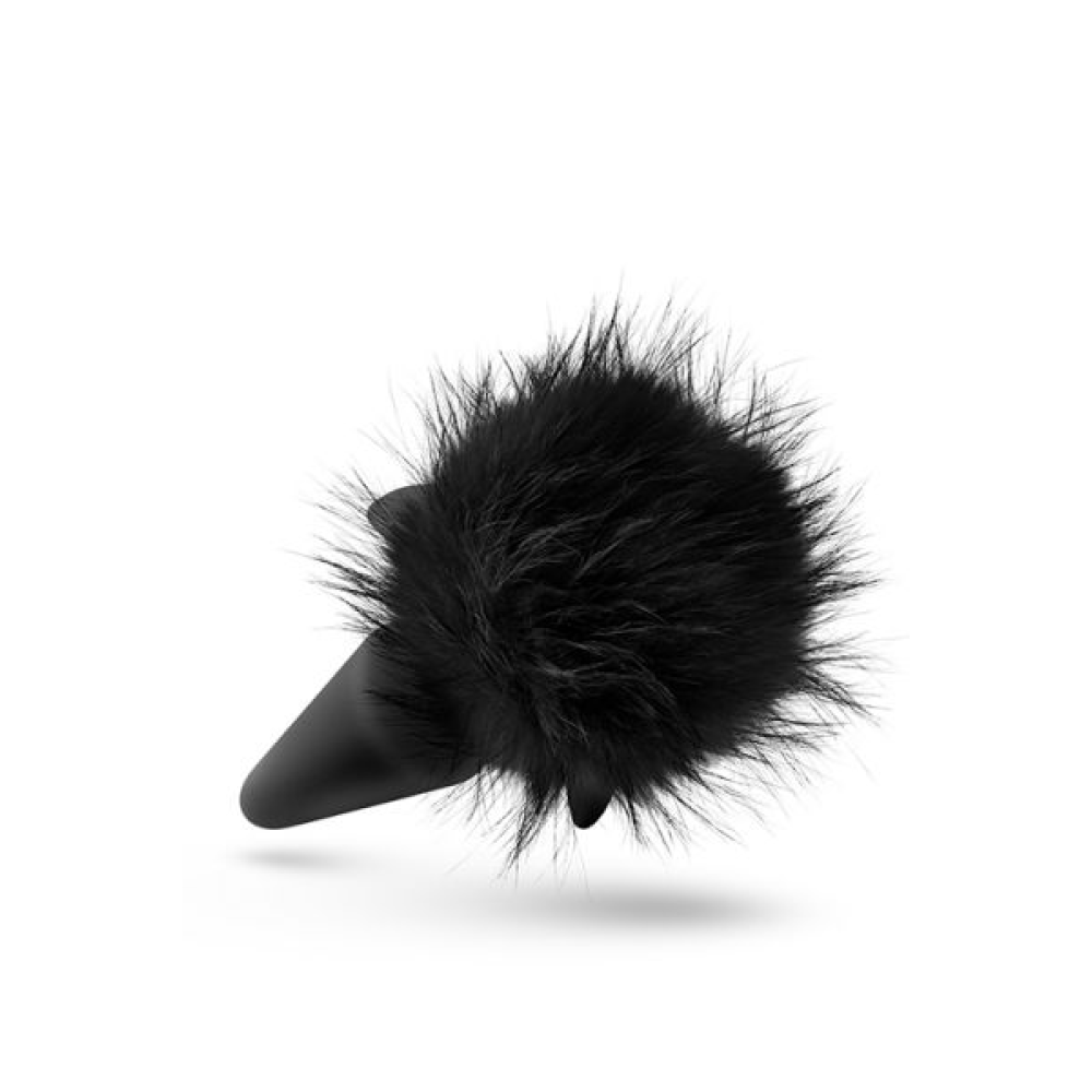 Анальная пробка с помпоном POM PLUGS BLACK