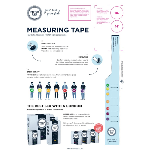 Измерительная лента для пениса Mister Size Guide Dispenser Измерительная лента для пениса Mister Size Guide Dispenser