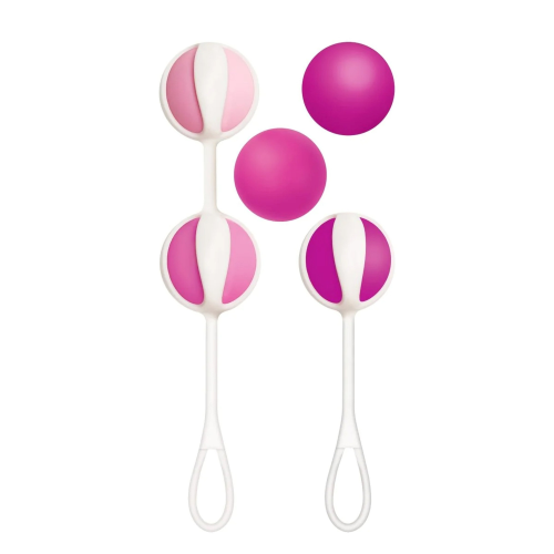Набор вагинальных шариков Gvibe Geisha Balls 3, силиконовые, розовый, 5 штук