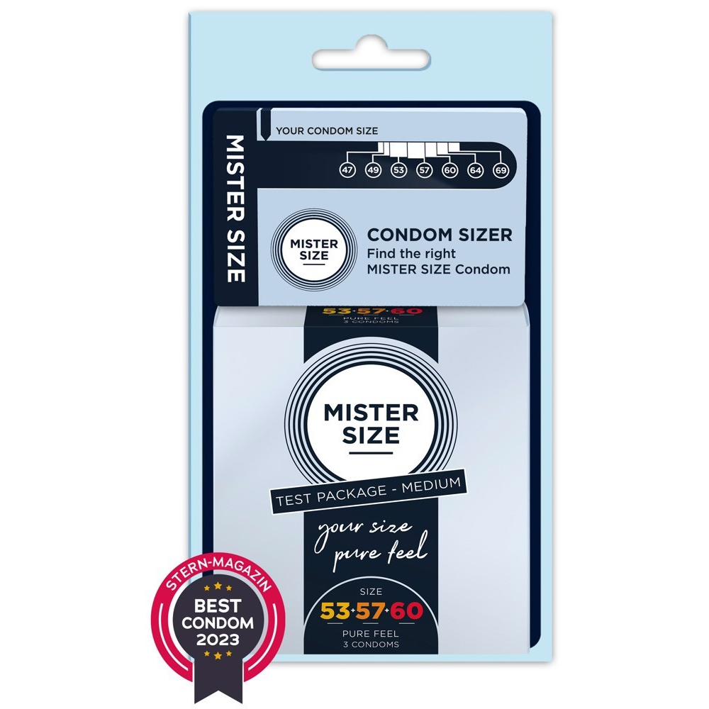 Тестбокс/Комплект из 3 презервативов Mister Size Tester Kit 53-57-60 Medium, для определения размера