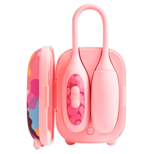 Виброяйцо и вакуумный стимулятор для клитора 2в1 BeYourLover Magic Suitcase в зарядном кейсе,розовый