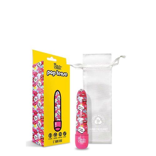 Мини-вибратор Global Novelties Prints Charming Pop Tease с ярким принтом, разноцветный