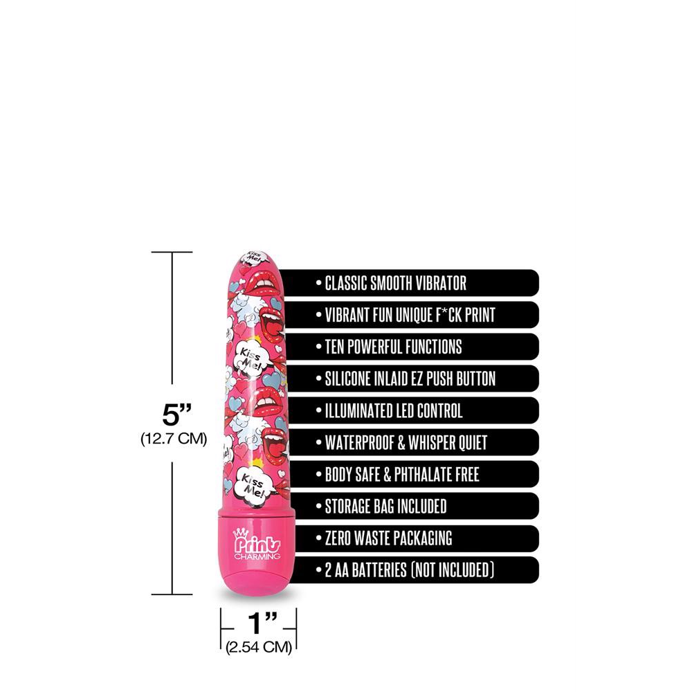 Мини-вибратор Global Novelties Prints Charming Pop Tease с ярким принтом, разноцветный