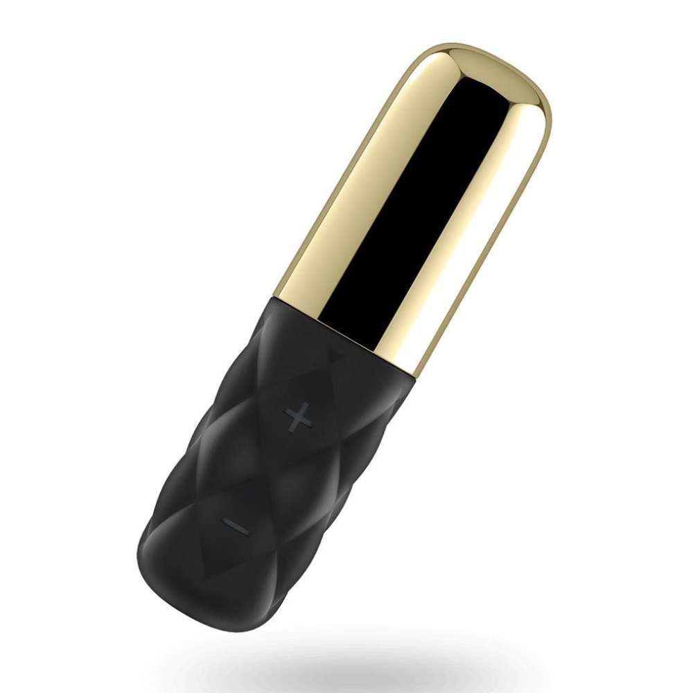 Мощный мини-вибратор Satisfyer Sparkling Darling Gold со съемным колпачком, 15 режимов работы