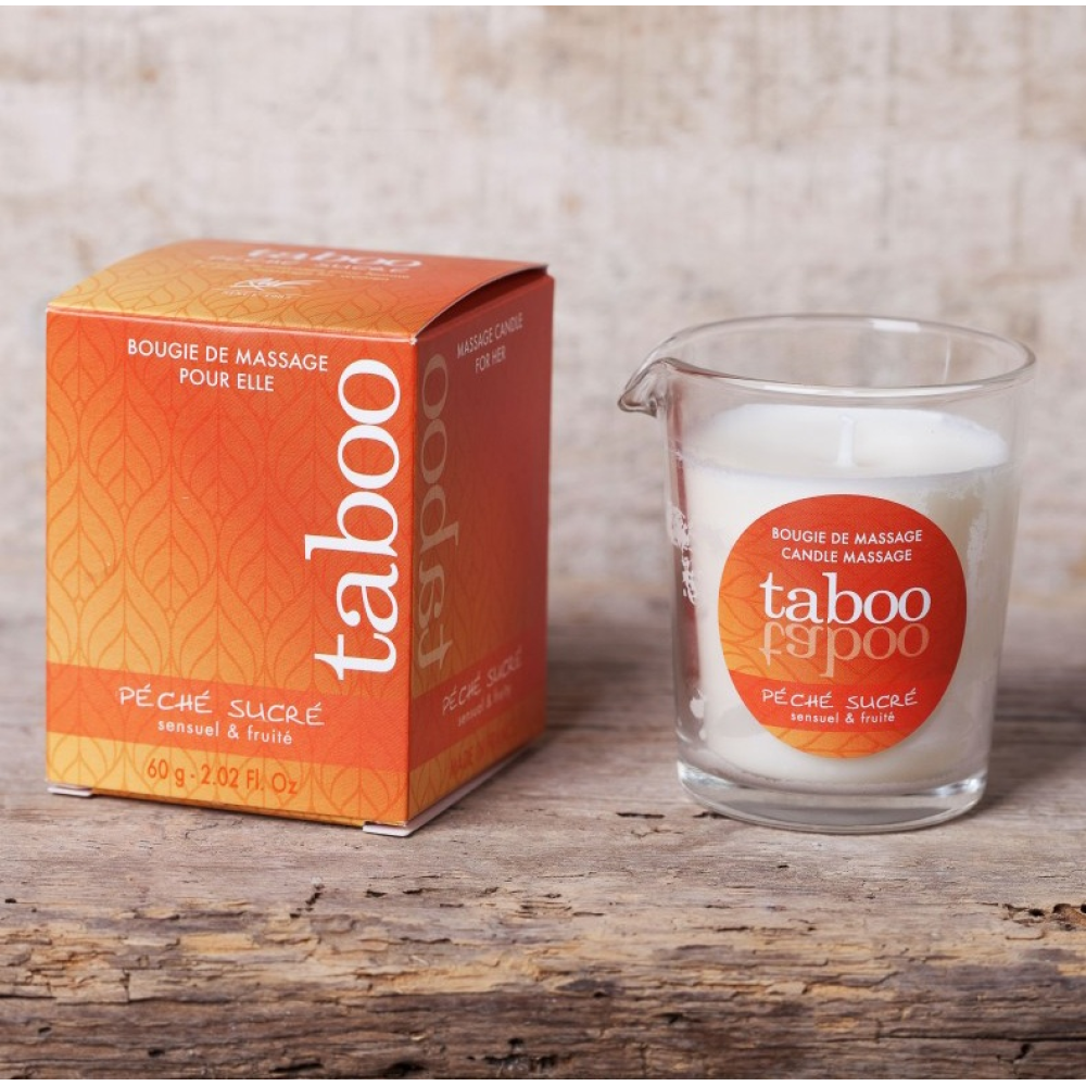 Массажная свеча для нее Ruf Taboo Peche Sucre с ароматом нектарина, 60 гр