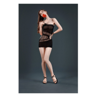 Эротическое платье-сетка Moonlight Lingerie Model 12 черное, One Size