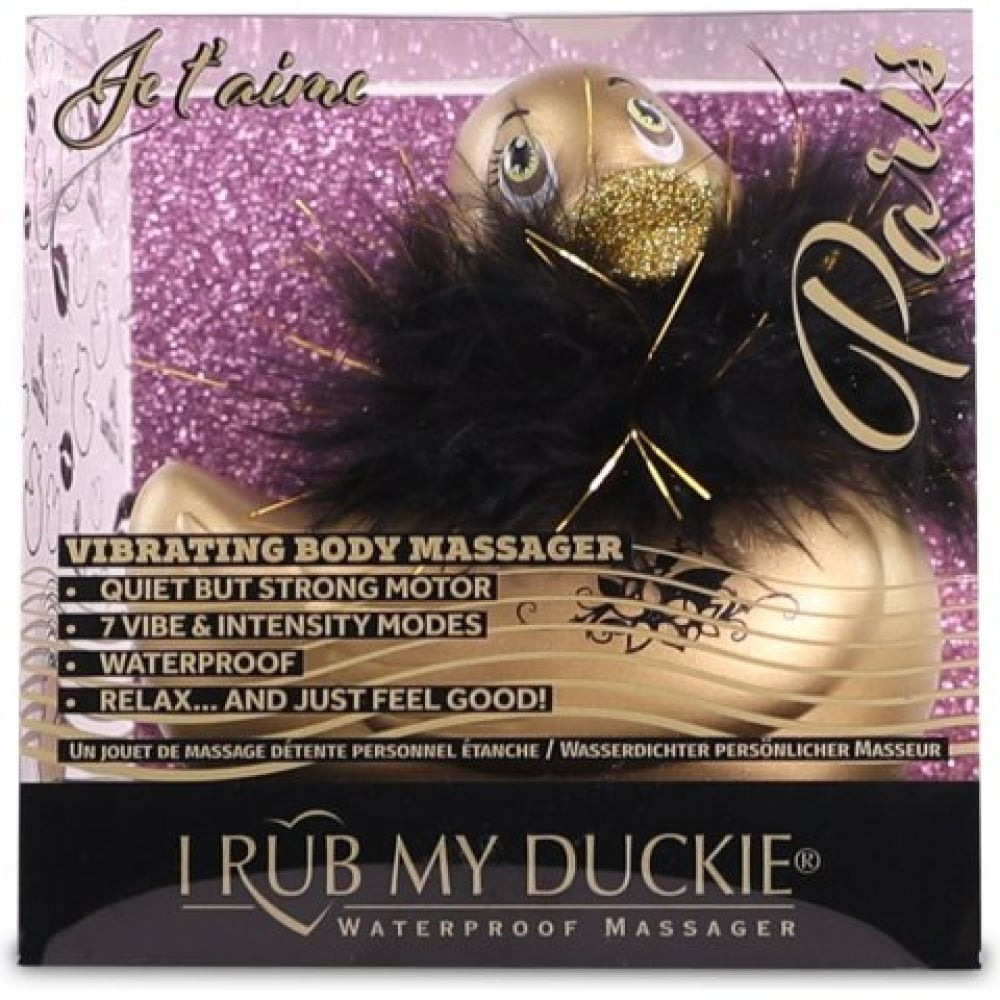 Вибратор уточка для клиторальной стимуляции Big Teaze Toys Rub My Duckie золотистая