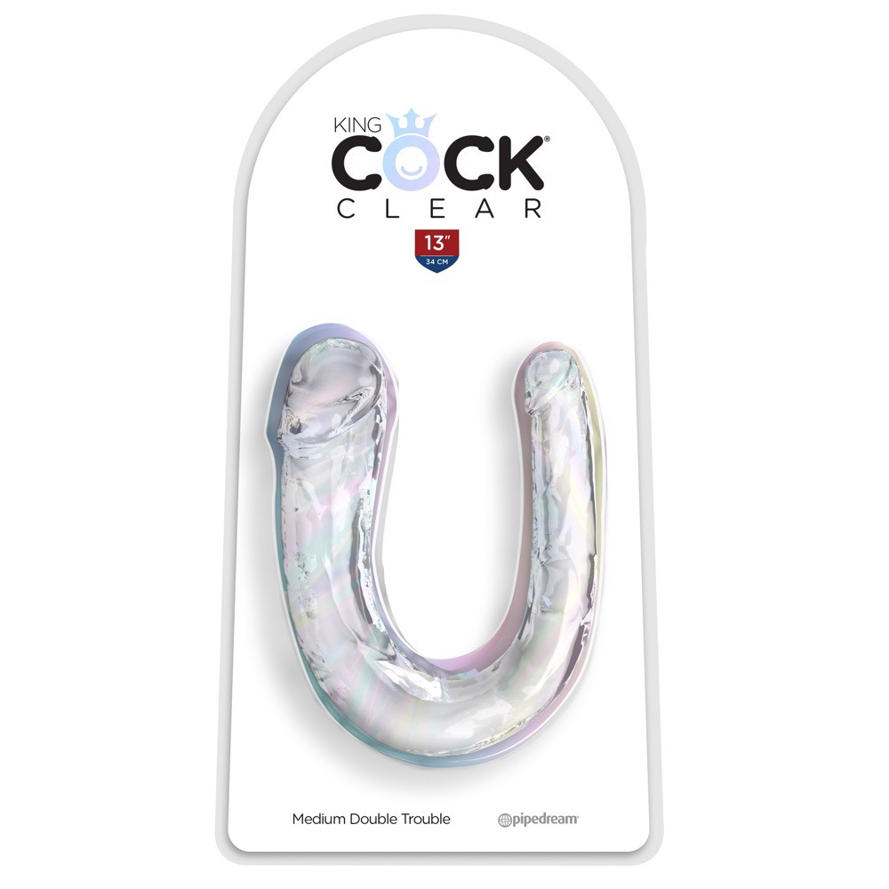 Фаллоимитатор двойной Pipedream King Cock Clear, прозрачный, M
