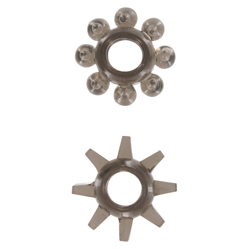 Эрекционные кольца Toy Joy Power Stretchy Rings прозрачно-черные, 2 шт.