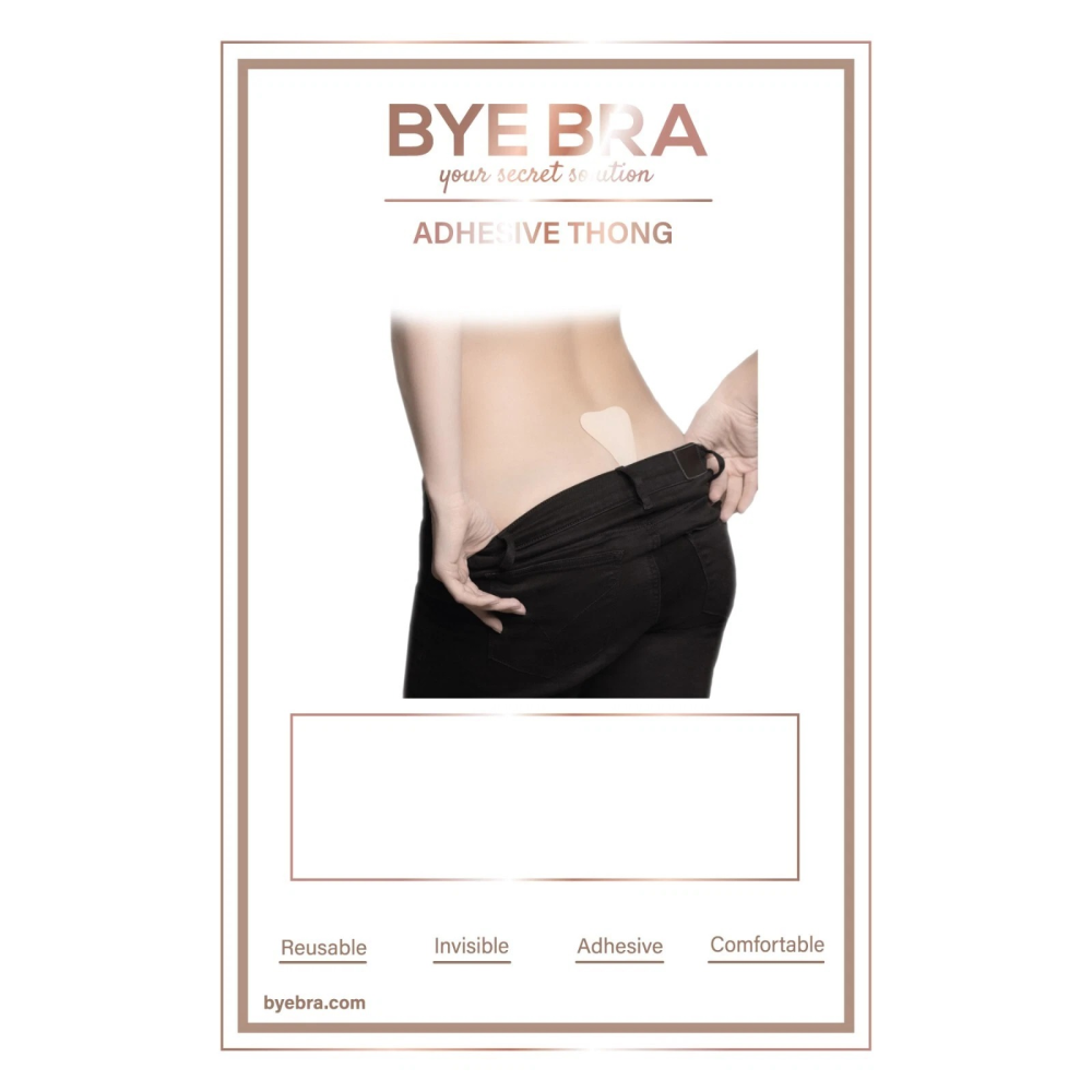 Самоклеющиеся трусики Bye Bra с кружевом, бежевые, One Size