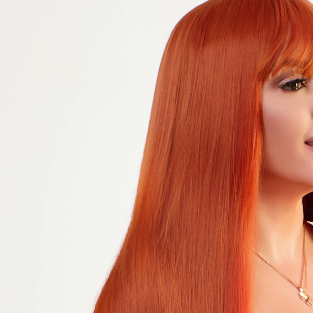 Парик с челкой длинный прямой Fetish Hair рыжий, 60 см