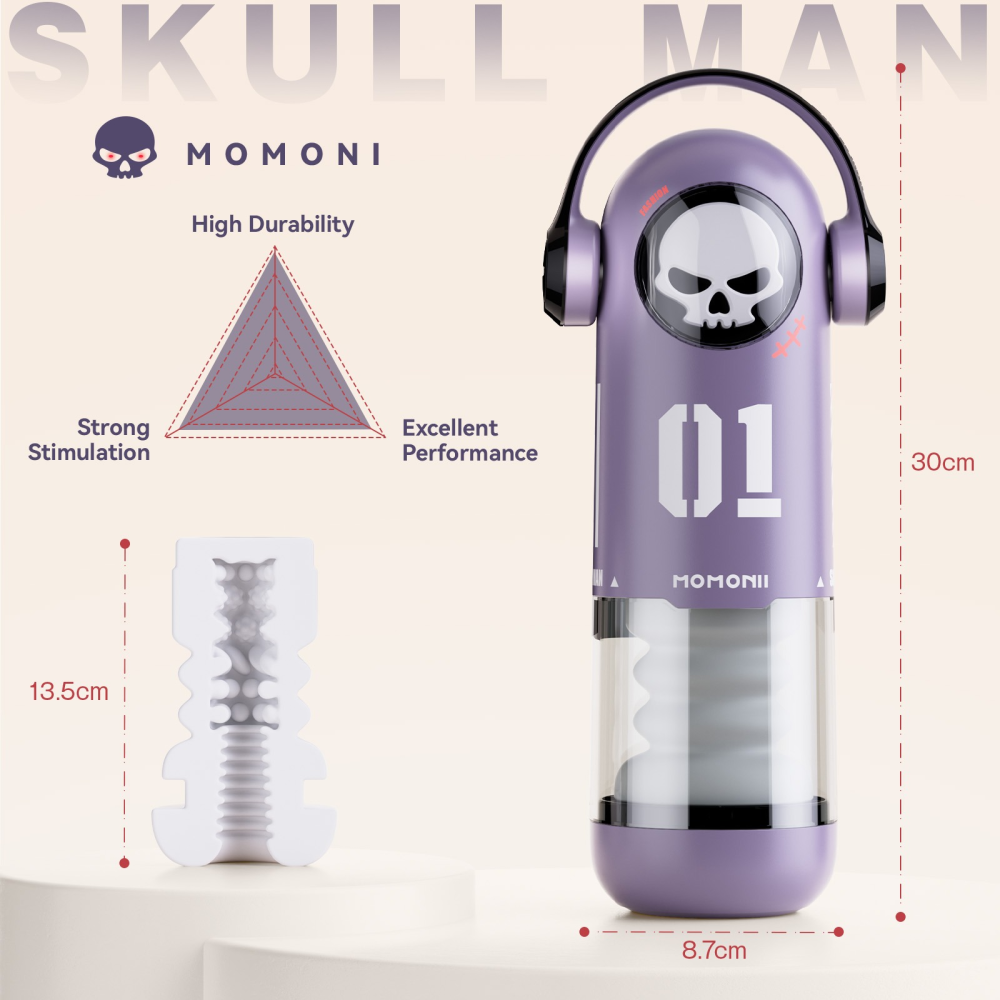 Мастурбатор автоматический фрикционный BeYourLover SKULL MAN Momonii 01 с вибрацией и подогревом