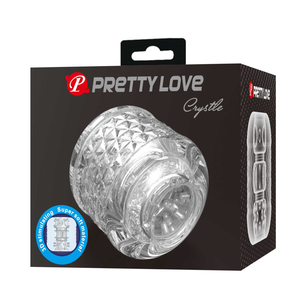 Мини-мастурбатор сквозной Pretty Love Crystle прозрачный