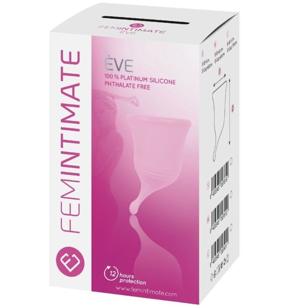 Менструальная чаша Femintimate EVE (4x6.8 см) в мешочке, розовая, S