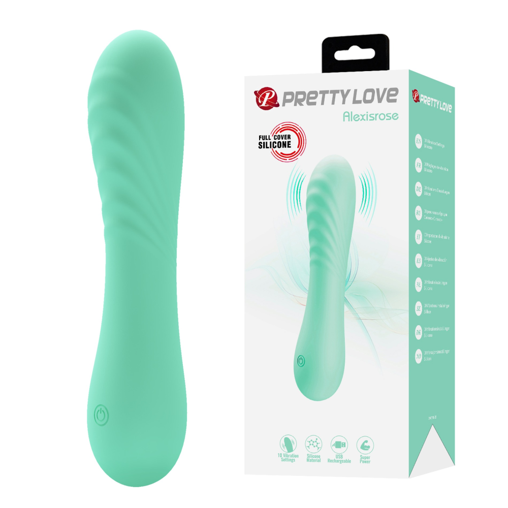 Вибратор PRETTY LOVE Alexisrose, зеленый, 15 х 3.1 см