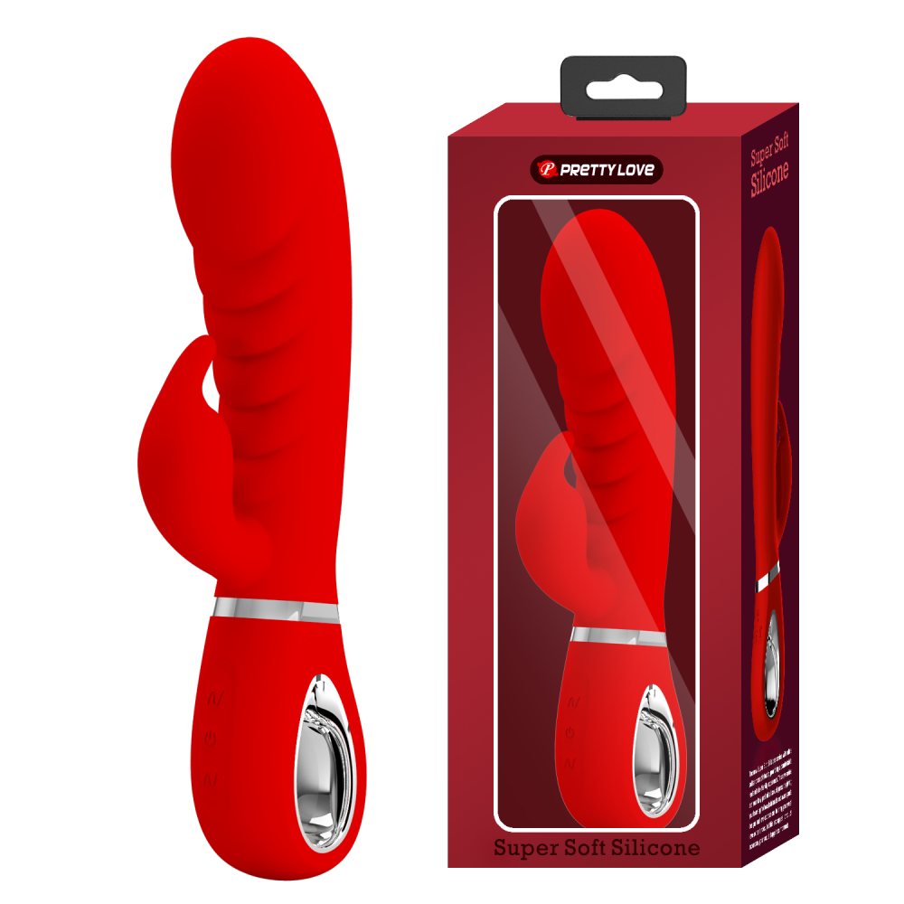 Вибратор-кролик PRETTY LOVE Prescott красный, 20 х 3.9 см