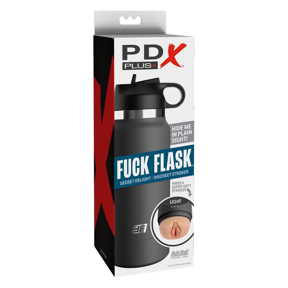Мастурбатор вагина в колбе Pipedream PDX Plus Fuck Flask телесный, 23.8 см