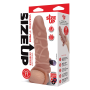 Насадка на пенис с вибропулей и 3 кольцами Size-Up реалистичная, 15 см