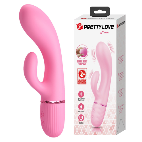 Вибратор-кролик PRETTY LOVE Marski розовый, 18 х 3.6 см