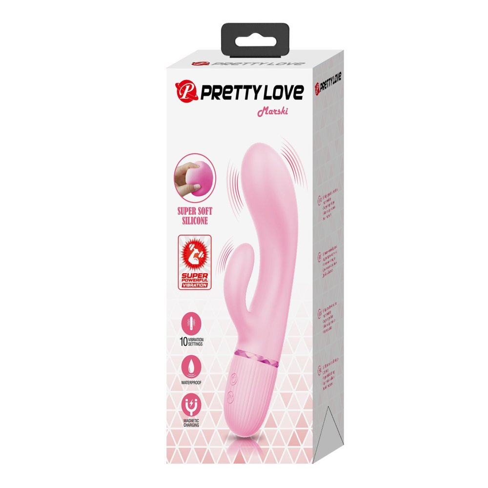 Вибратор-кролик PRETTY LOVE Marski розовый, 18 х 3.6 см