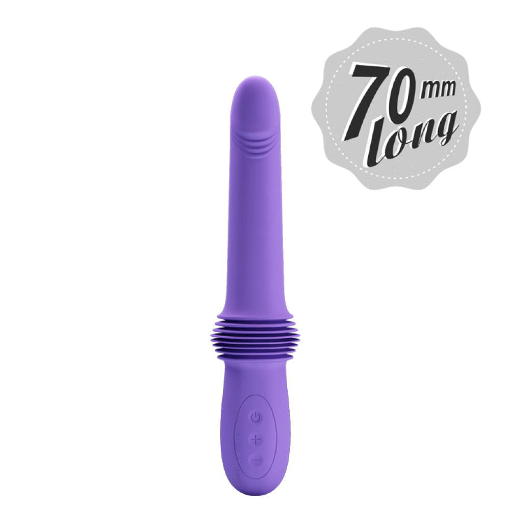 Вибратор с фрикциями Pretty Love Pazuzu Thrusting, фиолетовый, 29.2 х 3.2 см