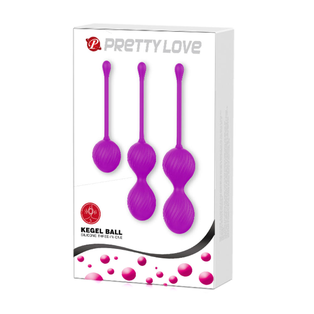 Вагинальные шарики PRETTY LOVE фиолетовые, 3 шт
