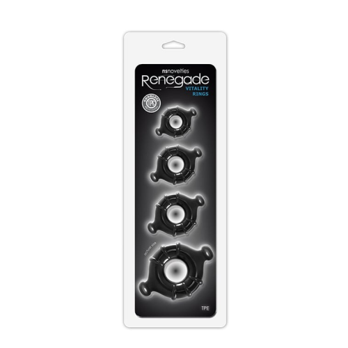 Набор эрекционных колец NS Novelties Renegade черный, 4 шт