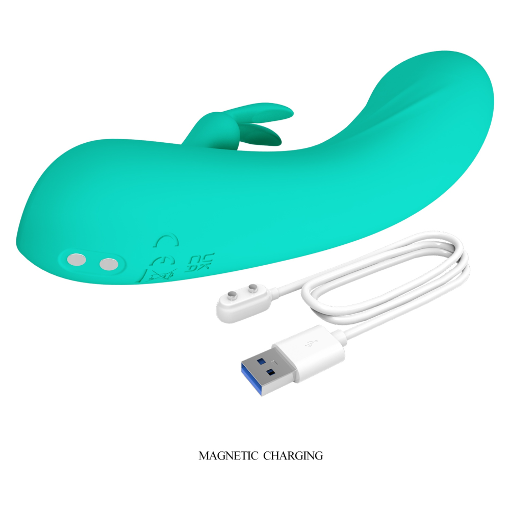 Вибратор-кролик PRETTY LOVE DJ Stick бирюзовый, 12.7 х 2.7 см