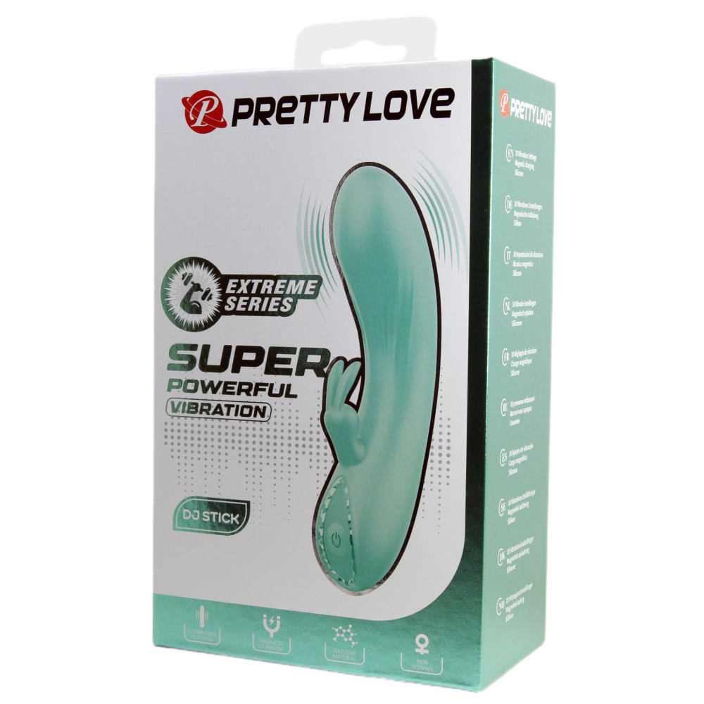 Вибратор-кролик PRETTY LOVE DJ Stick бирюзовый, 12.7 х 2.7 см