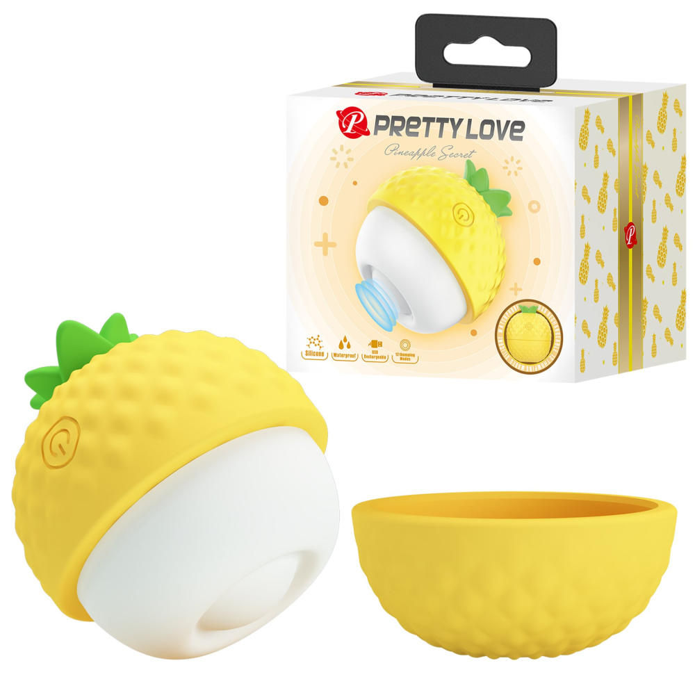 Клиторальный пульсатор PRETTY LOVE Pineapple Secret желтый, 5,7 х 5,1 см