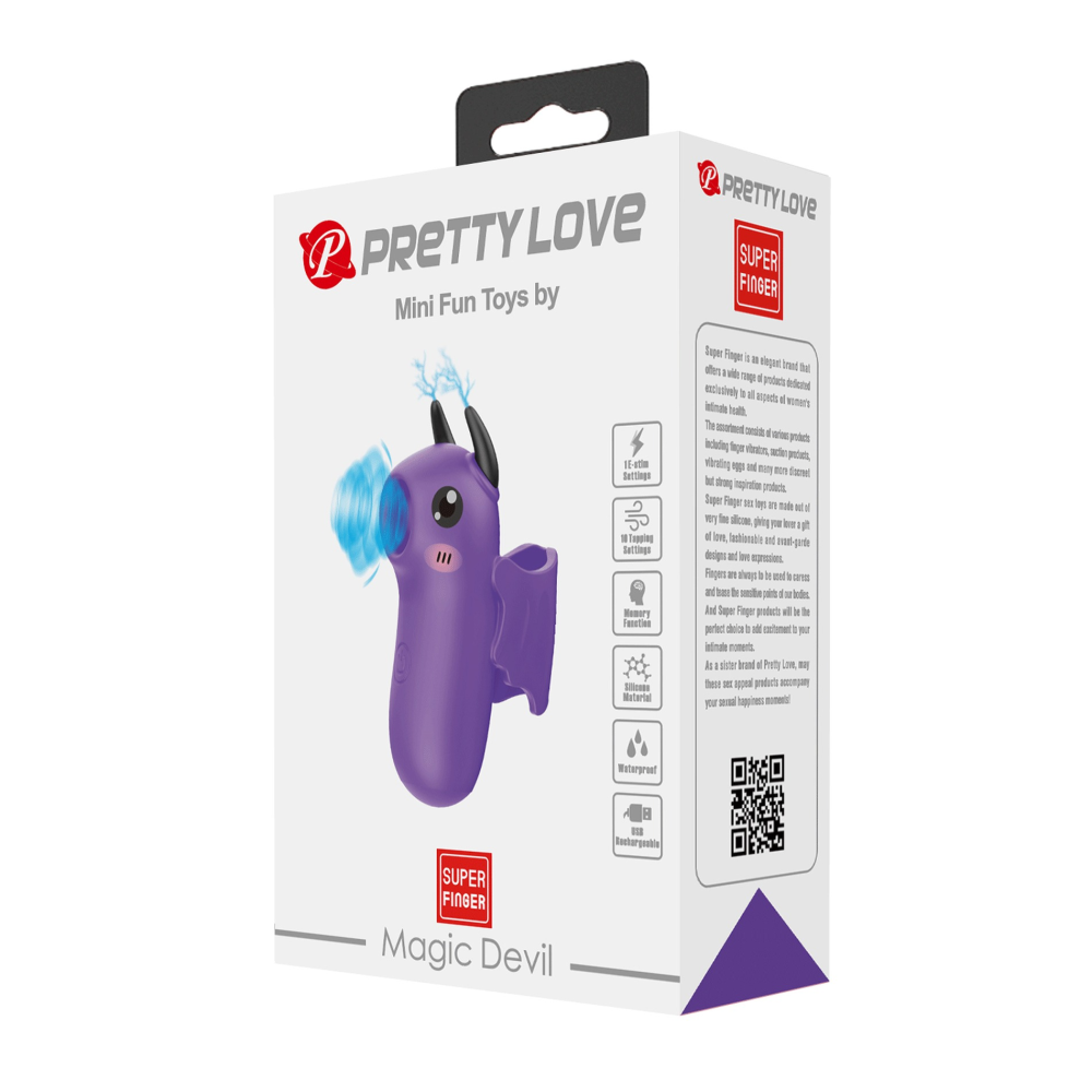 Стимулятор для клитора Pretty Love Magic Devil с сосанием и электростимуляцией, фиолетовый, 6.9 см
